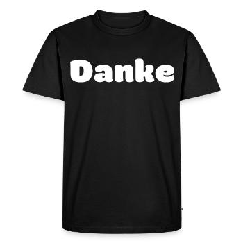 Merci - T-shirt Premium bio Homme - noir - Devant - Nico (187cm)