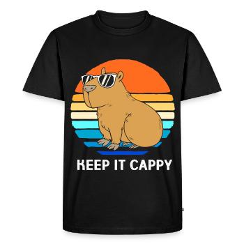 Capybara Capibara - T-shirt Premium bio Homme - noir - Devant - Nico (187cm)