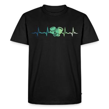 Boxing Gift Boxing Heartbeat Martial Arts - Men's Premium Organic T-Shirt - black - Front - Nico (187cm)
