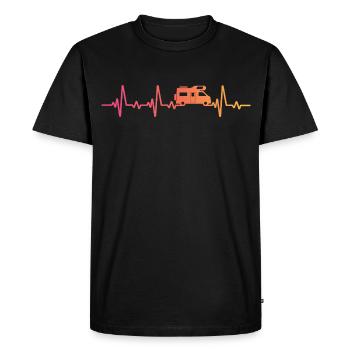 Sunset Heartbeat Camping Motorhome - Men's Premium Organic T-Shirt - black - Front - Nico (187cm)