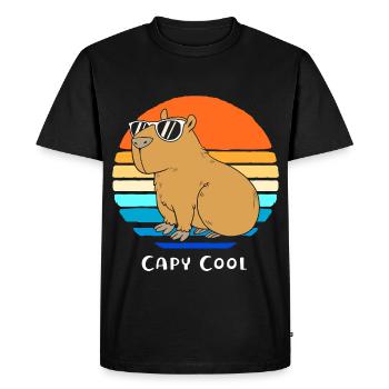 Capybara Capibara - T-shirt Premium bio Homme - noir - Devant - Nico (187cm)