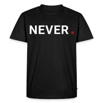 Never point. It never means. Motivation - Men's Premium Organic T-Shirt - black - Front - Nico (187cm)
