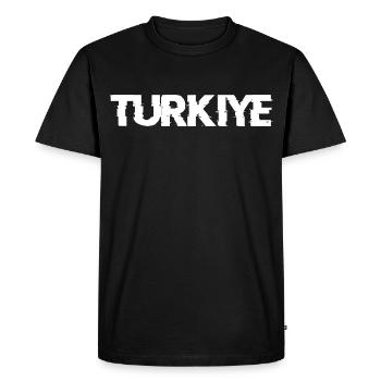 Türkiye Glitch | Lettrage de la Turquie - T-shirt Premium bio Homme - noir - Devant - Nico (187cm)