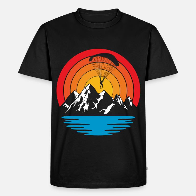 Paragliding Skydive - Männer Premium Bio T-Shirt - Schwarz