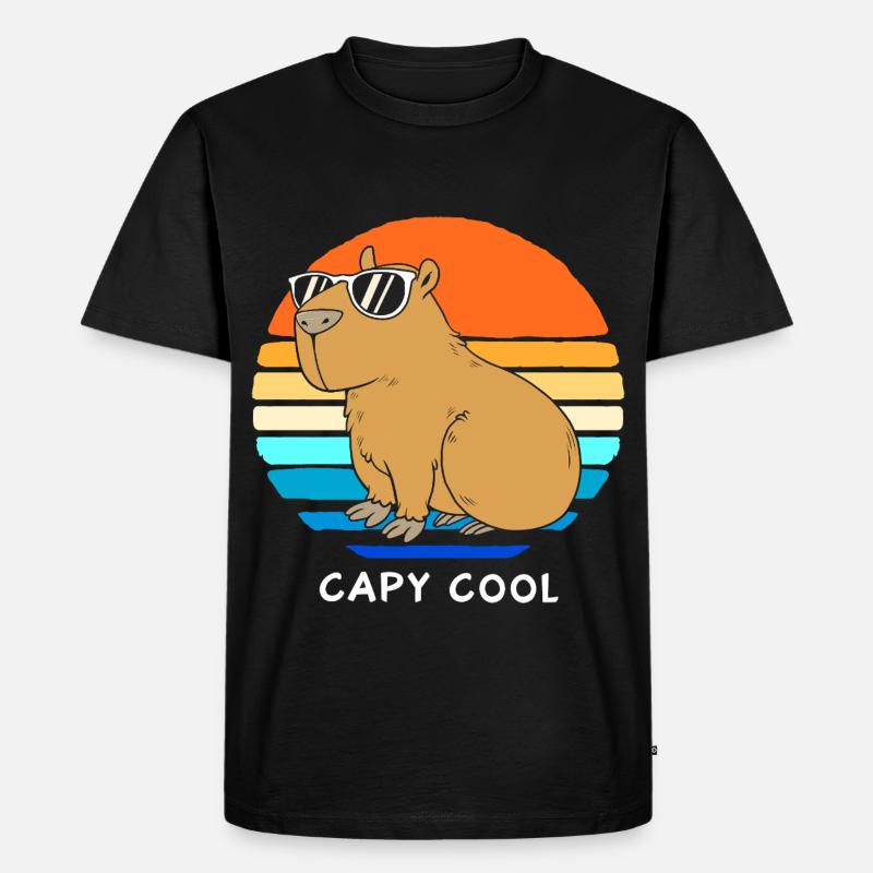 Capybara Capibara - Männer Premium Bio T-Shirt - Schwarz