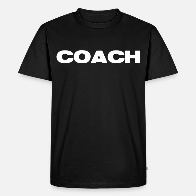 Coach Bold - Männer Premium Bio T-Shirt - Schwarz
