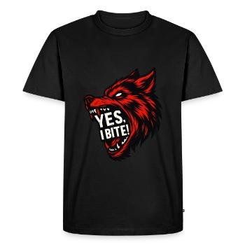 je mords - T-shirt Premium bio Homme - noir - Devant - Nico (187cm)