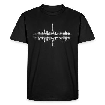 Paris Skyline Silhouette France - Men's Premium Organic T-Shirt - black - Front - Nico (187cm)
