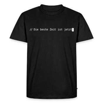 Le meilleur moment est maintenant - T-shirt Premium bio Homme - noir - Devant - Nico (187cm)