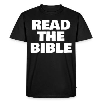 LIS LA BIBLE - T-shirt Premium bio Homme - noir - Devant - Nico (187cm)