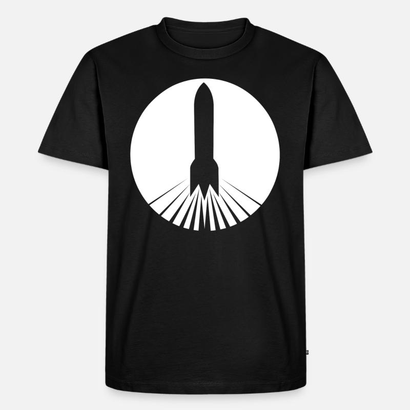 Raketenstart - Männer Premium Bio T-Shirt - Schwarz