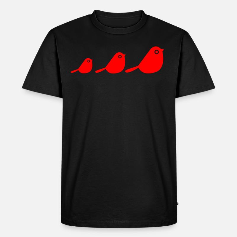 Vögel - Männer Premium Bio T-Shirt - Schwarz