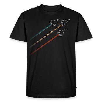 Squadron fighter jets vintage contrails - T-shirt Premium bio Homme - noir - Devant - Nico (187cm)