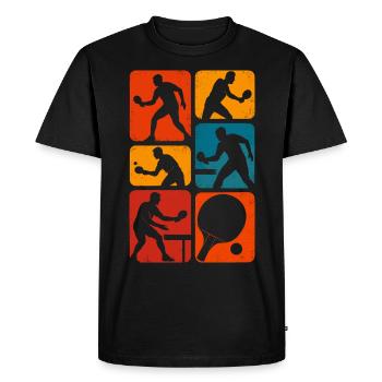 Tennis de table, Ping pong, Joueur de ping-pong - T-shirt Premium bio Homme - noir - Devant - Nico (187cm)