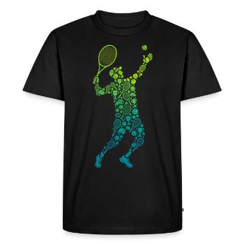 Joueur de tennis Homme - T-shirt Premium bio Homme - noir - Devant - Nico (187cm)