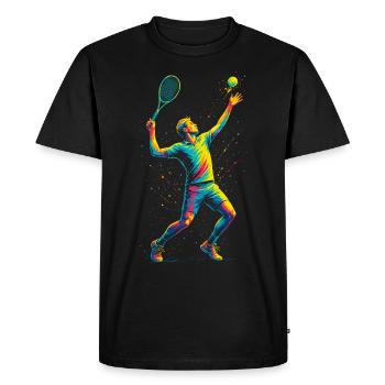 Joueur de tennis Homme - T-shirt Premium bio Homme - noir - Devant - Nico (187cm)