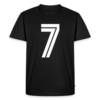 Maillot numéro 7 – Cadeau anniversaire 7 ans - T-shirt Premium bio Homme - noir - Devant - Nico (187cm)