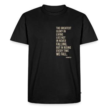 The greatest glory - Mandela - Men's Premium Organic T-Shirt - black - Front - Nico (187cm)