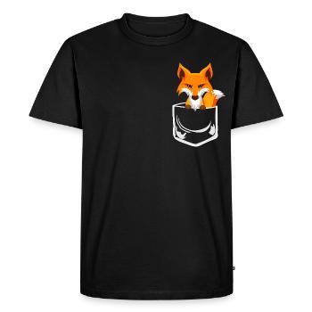 Doux renard dans la poche de poitrine Poche de chemise Poche - T-shirt Premium bio Homme - noir - Devant - Nico (187cm)