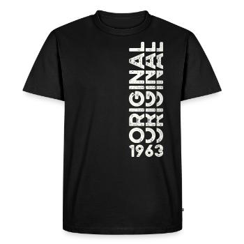 60th Birthday Man Woman Original Vintage 1963 - Men's Premium Organic T-Shirt - black - Front - Nico (187cm)
