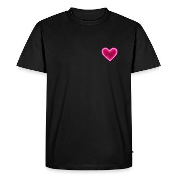 Pinke Coeur De Coeur Femmes T Shirt Cadeau de fête - T-shirt Premium bio Homme - noir - Devant - Nico (187cm)