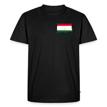 Drapeau national de Tajikistan - brush vertical Flag - T-shirt Premium bio Homme - noir - Devant - Nico (187cm)