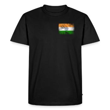 Drapeau de l'Inde - grunge vintage - T-shirt Premium bio Homme - noir - Devant - Nico (187cm)