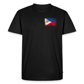 Philippines flag - vintage grunge - Men's Premium Organic T-Shirt - black - Front - Nico (187cm)