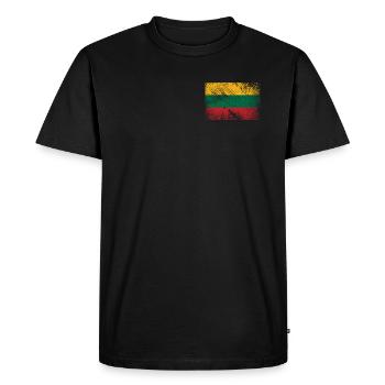 Drapeau de la Lituanie - grunge vintage - T-shirt Premium bio Homme - noir - Devant - Nico (187cm)