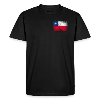 Drapeau Chili - Vintage Grunge - T-shirt Premium bio Homme - noir - Devant - Nico (187cm)