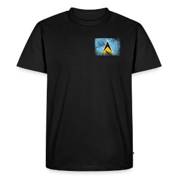 Drapeau de Sainte-Lucie - Vintage Grunge - T-shirt Premium bio Homme - noir - Devant - Nico (187cm)
