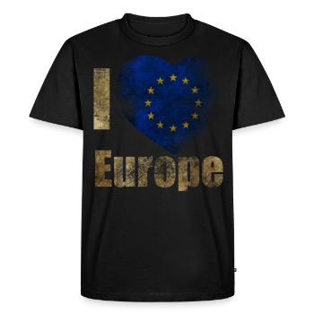EUROPE J’aime l’Europe - T-shirt Premium bio Homme - noir - Devant - Nico (187cm)