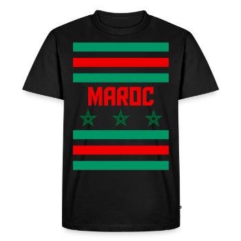 Maroc - T-shirt Premium bio Homme - noir - Devant - Nico (187cm)
