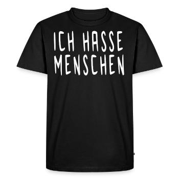 Je déteste les gens - T-shirt Premium bio Homme - noir - Devant - Nico (187cm)
