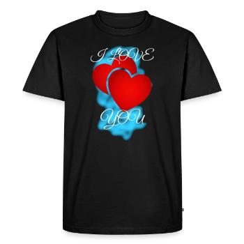Je t'aime - T-shirt Premium bio Homme - noir - Devant - Nico (187cm)