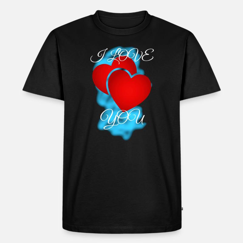 Ich Liebe Dich - Männer Premium Bio T-Shirt - Schwarz