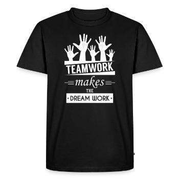 Travail d'équipe - T-shirt Premium bio Homme - noir - Devant - Nico (187cm)
