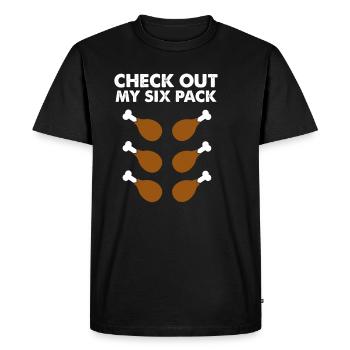 check out my Six Pack Thanksgiving TShirt - Men's Premium Organic T-Shirt - black - Front - Nico (187cm)