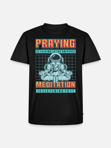 Cosmos Prayer - Männer Premium Bio T-Shirt - Schwarz