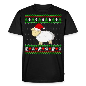 Sweet Sheep Calf Christmas Ugly Christmas Gift - Men's Premium Organic T-Shirt - black - Front - Nico (187cm)