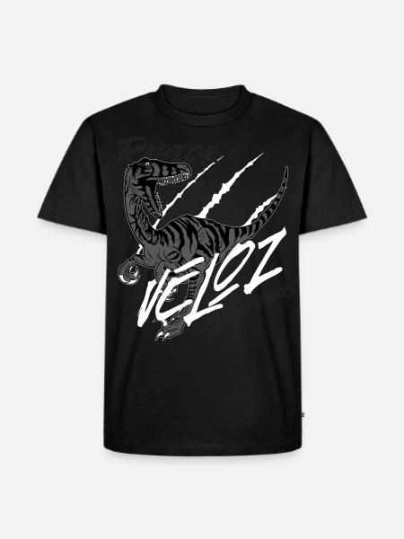 Veloz Raptor dinosaur - Men's Premium Organic T-Shirt - black