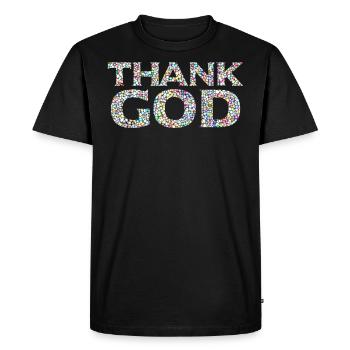 Say thank god - Men's Premium Organic T-Shirt - black - Front - Nico (187cm)