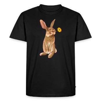 Lièvre des neiges animal sauvage - T-shirt Premium bio Homme - noir - Devant - Nico (187cm)