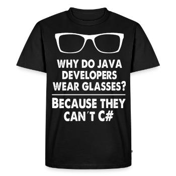 Developer Java - Men's Premium Organic T-Shirt - black - Front - Nico (187cm)