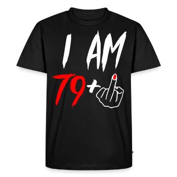 80e anniversaire majeur - T-shirt Premium bio Homme - noir - Devant - Nico (187cm)