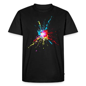 Des éclaboussures de peinture colorées amusantes - T-shirt Premium bio Homme - noir - Devant - Nico (187cm)