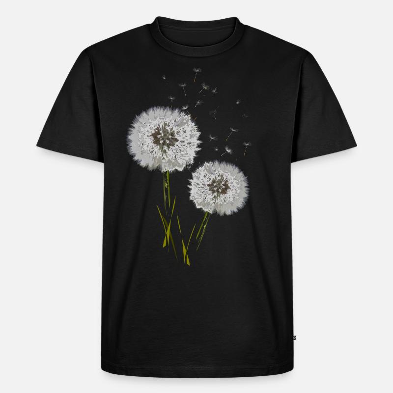 Pusteblume - Männer Premium Bio T-Shirt - Schwarz