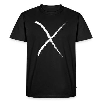 X comme alphabet croix cool - T-shirt Premium bio Homme - noir - Devant - Nico (187cm)