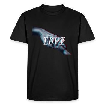 bien-aimé - T-shirt Premium bio Homme - noir - Devant - Nico (187cm)