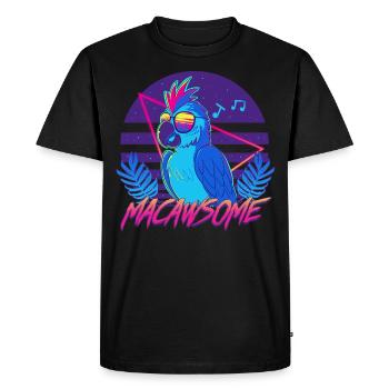 Macawsome - T-shirt Premium bio Homme - noir - Devant - Nico (187cm)